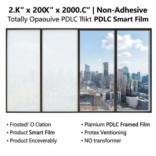 INWIXA Non-Adhesive PDLC Smart Film 47.5 x 118.5 inches