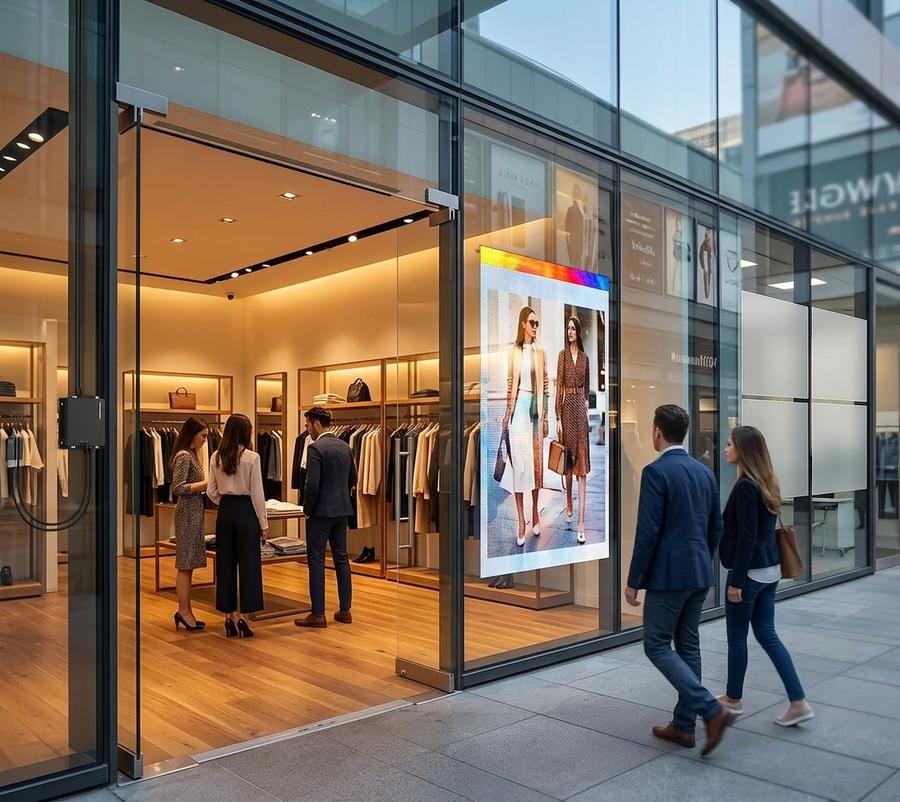 INWIXA P16 LED film on highway-adjacent building facade